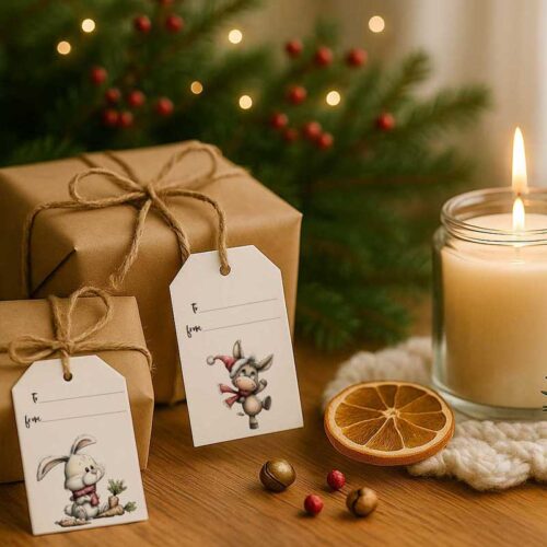 Weihnachtliche Geschenkanhänger – „To/From“-Tags mit süßen Wintertieren | Printable Set
