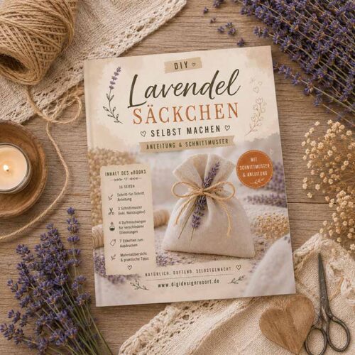 Lavendel-Duftkissen selber machen – Anleitung mit Vorlagen & Etiketten