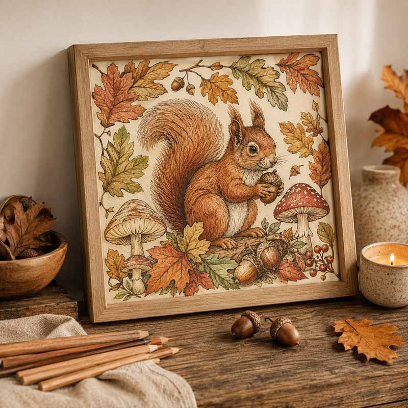 Natur-Malseiten Herbstzauber zum Ausmalen für Erwachsene – Bild 2