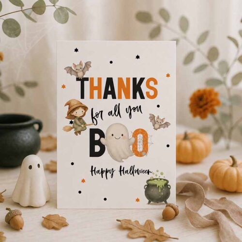 Halloween-Karte zum Ausdrucken – Süße Grußkarte für Boo Basket & Halloween-Geschenke