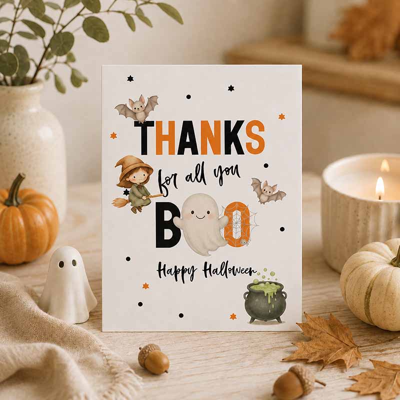 Halloween-Karte zum Ausdrucken – Süße Grußkarte für Boo Basket & Halloween-Geschenke – Bild 2