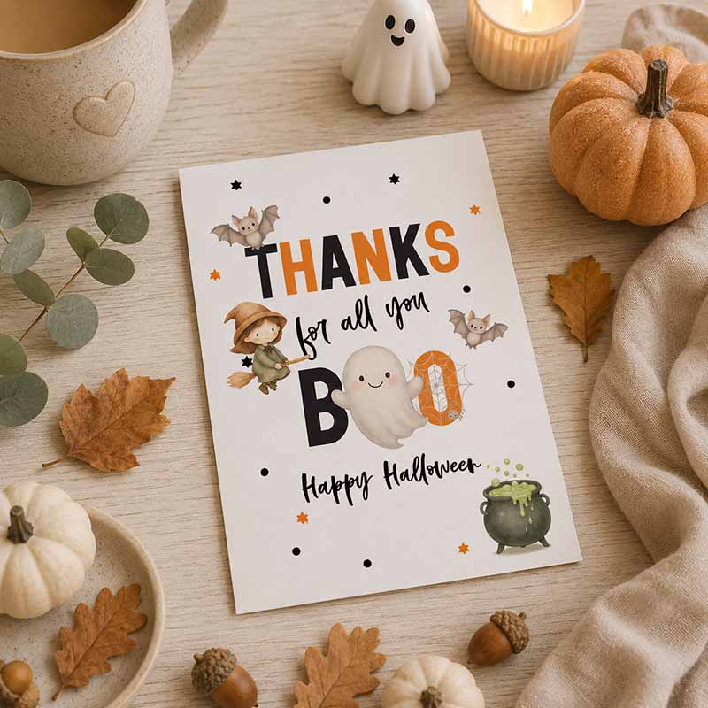 Halloween-Karte zum Ausdrucken – Süße Grußkarte für Boo Basket & Halloween-Geschenke – Bild 3